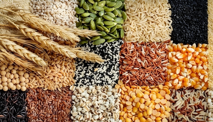 Rice, wheat, and corn 