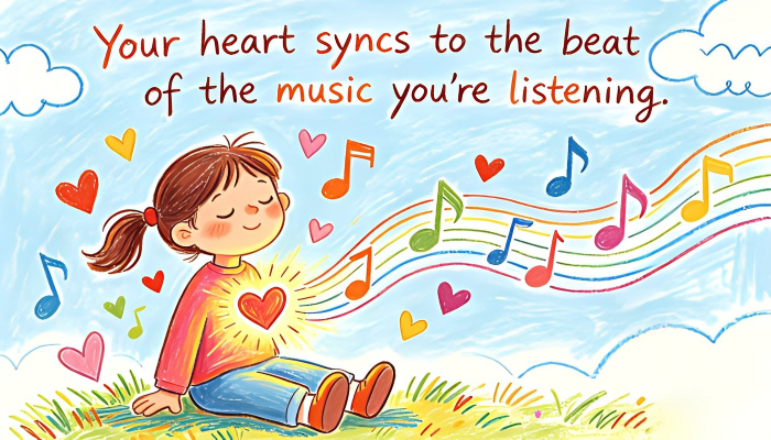 Your heart syncs to the beat of the music you're listening to